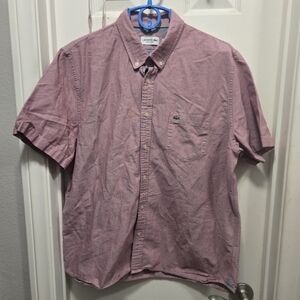 Lacoste Men's Pink Short Sleeve Shirt Size XL Nwot